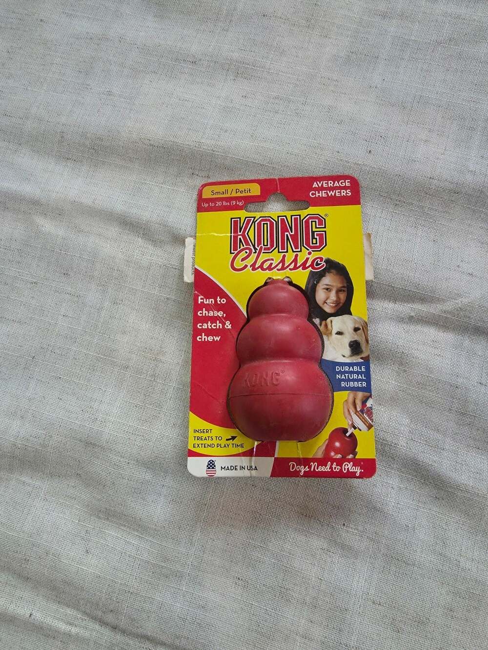 KONG Classic Dog Toy Small Red Natural Rubber Chew Toy